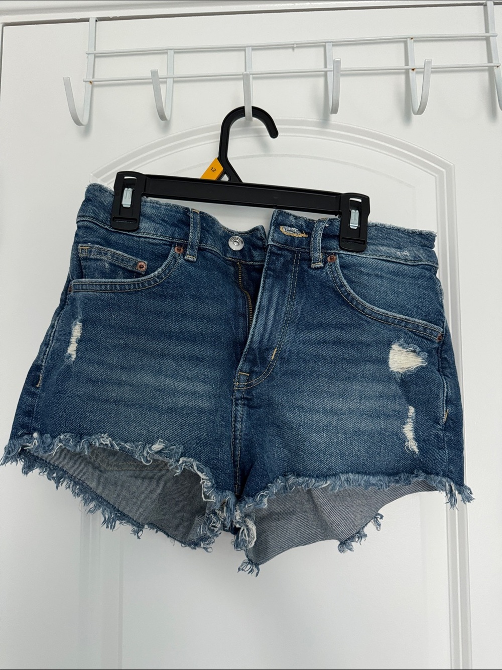 H&M Distressed Dark Blue Denim Cutoff Shorts